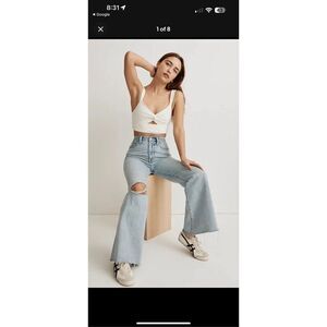 NWOT Madewell Cutout Knot Front Tank Top Lighthouse, Small $50 E15